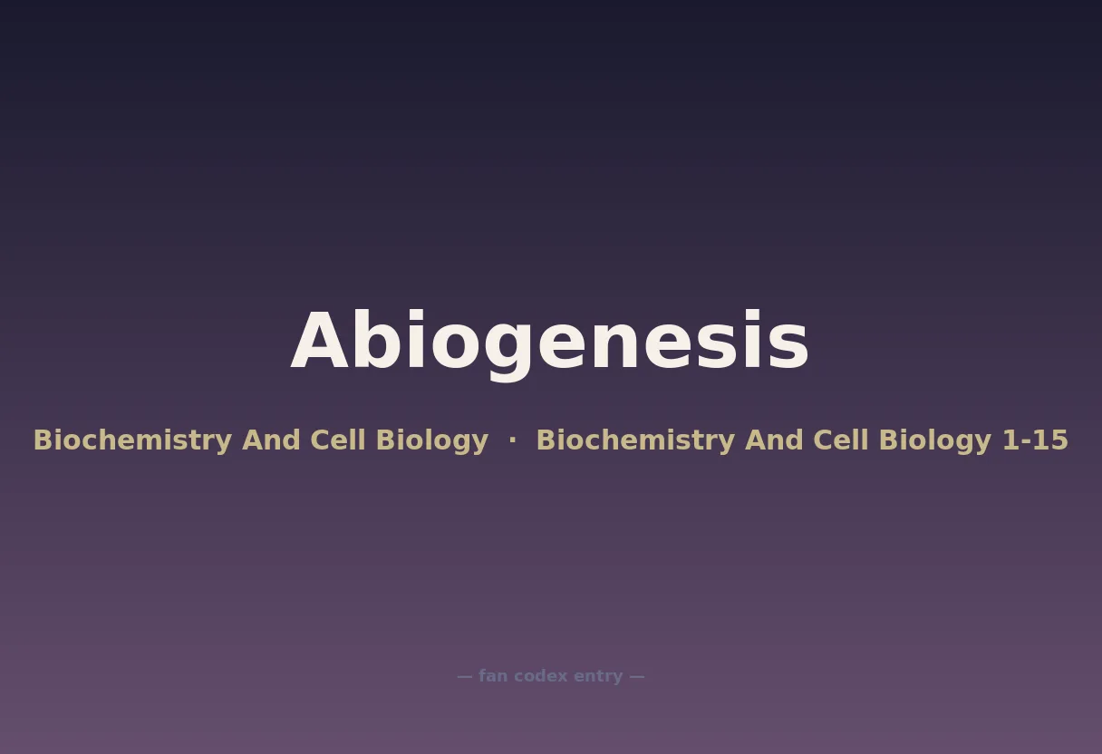 Abiogenesis
